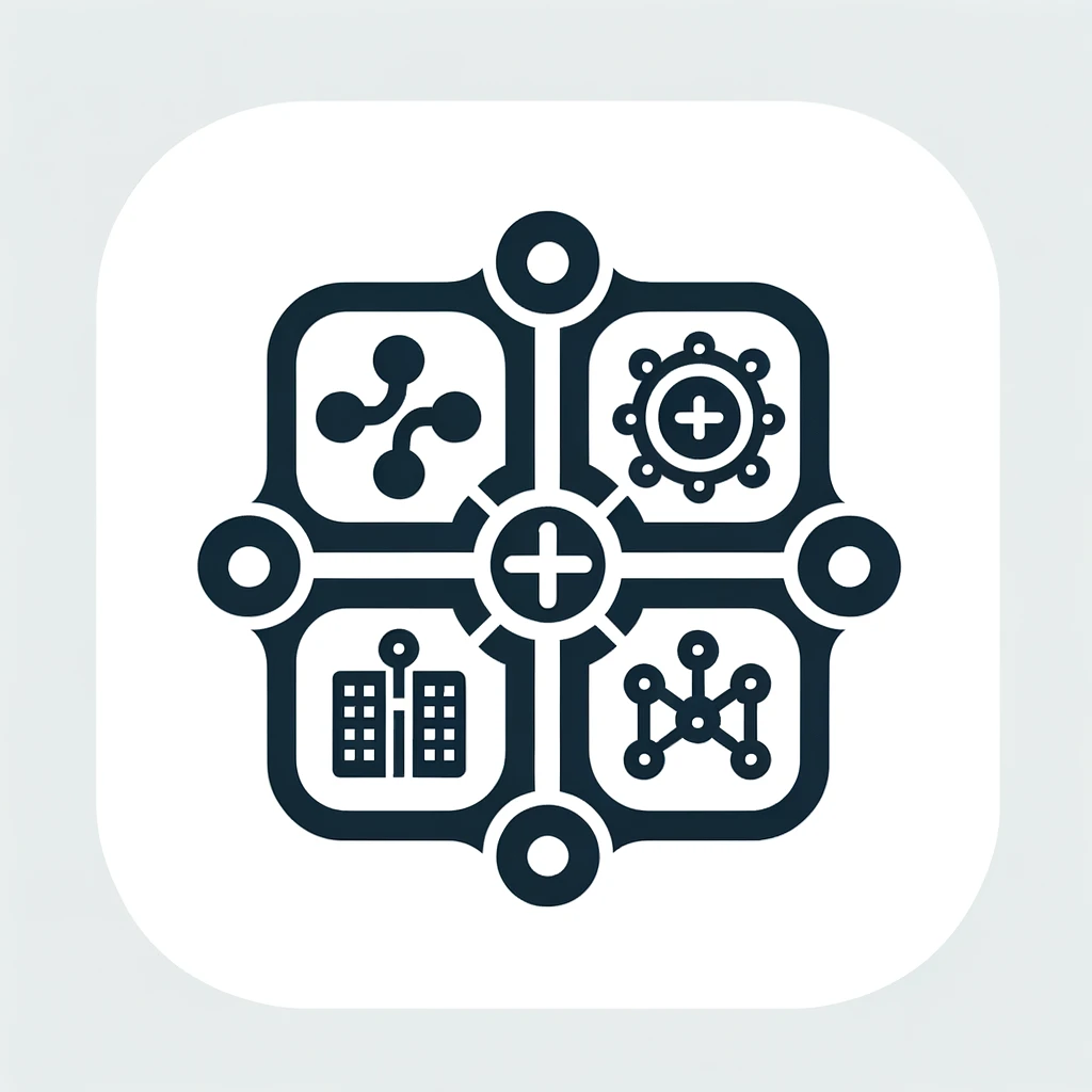 DALL·E 2024-01-02 09.37.26 - Create an icon that combines the elements of the four uploaded logos into a cohesive and aesthetically pleasing design. The icon should symbolize a ne